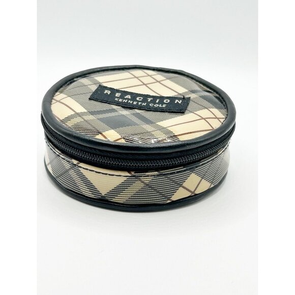 Reaction Kenneth Cole Plaid Nylon Pill/Vitamin Organizer in Tan/Black - Picture 2 of 5